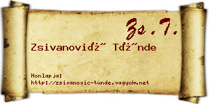 Zsivanović Tünde névjegykártya