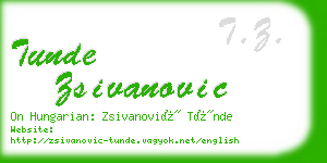 tunde zsivanovic business card